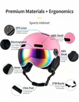 Casque de ski avec visière certifié CE EN 1077, casque de snowboard, coque ABS, doublure EPS, visière miroir amovible pour adultes