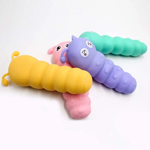 Jouet à presser en forme de chenille animale, mignon et doux, en TPR, élastique, pour soulager le stress - Product Image 5