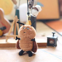 Porte-clés Peluche Mignon en Forme de Cafard, Poupée en Peluche Remplie de Coton PP, Ornement de Sac, Cadeaux pour Enfants