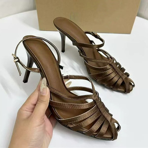 Elegant Celebrity-style Pumps With <b>Closed</b> <b>Toe</b> Vamp and Back Ankle Strap Women Low <b>Heeled</b> Sandals - Product Image 3
