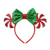 Mickey Noël cheveux cerceau drôle fête bandeau avec paillettes arc oreille cheveux accessoires tissu matériel pour les célébrations de vacances