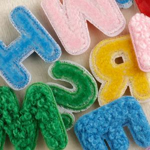 Stock 2.5cm Mini Iron on Chenille Embroidered Colorful Letter Patch for Hat Bag Decoration - Product Image 2