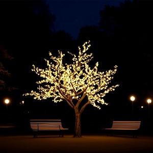 Árbol <span class=keywords><strong>de</strong></span> Luz <span class=keywords><strong>LED</strong></span> Artificial <span class=keywords><strong>de</strong></span> Flores <span class=keywords><strong>de</strong></span> Cerezo Blancas para Decoración <span class=keywords><strong>de</strong></span> Jardín, Bodas, Paisajes y <span class=keywords><strong>Navidad</strong></span>, Resistente al Agua IP65, 3m, Venta al por Mayor - Product Image 2