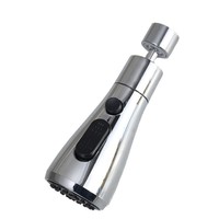 Robinet de cuisine HUBEN au design moderne en ABS argenté, avec accessoires de pulvérisation rotatifs universels à 2 fonctions