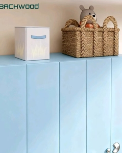 Tủ quần áo trẻ em màu xanh nhạt bachwood với ngăn kéo và núm trang trí tủ quần áo trẻ em có thể tùy chỉnh tủ quần áo gỗ rắn - Product Image 4