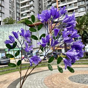Venta al por mayor romántica Flor de <span class=keywords><strong>Jacaranda</strong></span> púrpura rama 3 tenedores árbol de <span class=keywords><strong>Jacaranda</strong></span> Artificial para Navidad y Año Nuevo decoración de eventos - Product Image 2