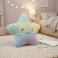 Almohada Personalizada en Forma de Corazón y Pentagrama, de Felpa Súper Suave, Bordada a Medida, ODM, para Fiestas
