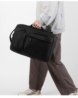 Mochila de Mezclilla Personalizada Baiweishi para Hombre, Nuevo Modelo, Color Sólido, Cierre de Cremallera, Puerto de Carga USB, Bolsa para Portátil de Negocios, 20-35L