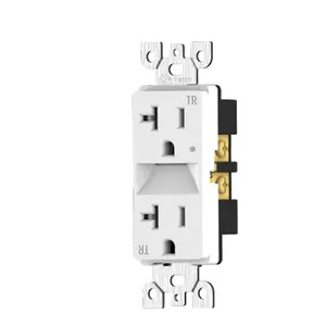 20Amp 125V Wall Outlet Receptacle with Night Light,Daylight LED Nightlight Electrical Outlets,Tamper Resistant(TR) Receptacle