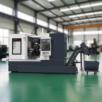 Mesin Bubut CNC 5-Axis Twin Spindle Tipe Slant Bed untuk Tugas Ringan dengan Kontrol FANUC, Mesin Bubut Presisi Tinggi