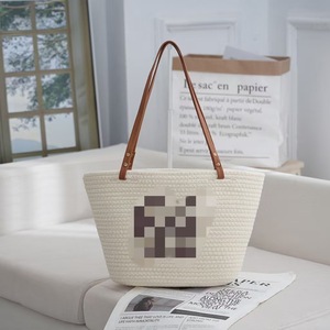 Borsa Tote in Corda PU Intrecciata a Mano con Due Manici, Chiusura Aperta, Grande Capacità, Versatile, Stile <span class=keywords><strong>Trendy</strong></span> Transfrontaliero per Donne - Product Image 4