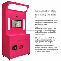 Photomaton rose à écran tactile avec imprimante, machine portable pour fêtes, événements, centres commerciaux, kiosque en libre-service