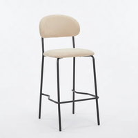 Tabouret de bar moderne en métal avec dossier, design stable, idéal pour la maison, le bar, le salon ou l'hôtel - Vente chaude