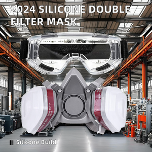 <span class=keywords><strong>2025</strong></span> cao lọc tái sử dụng Silicone Mặt nạ nửa bụi mặt đôi Mặt Nạ Lọc với hộp mực sơn Bìa - Product Image 3