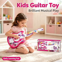 Kids Electric GuitarToy Multifunctional Light up Musical Simulation Instrument Early Educational Play Guitar Gift for Boys&Girls