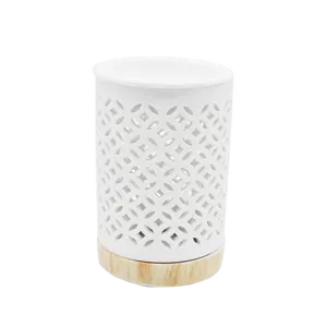 Wholesale white pottery candle holder Wax Melt Burners customized candle holder lovely ceramic candle holder