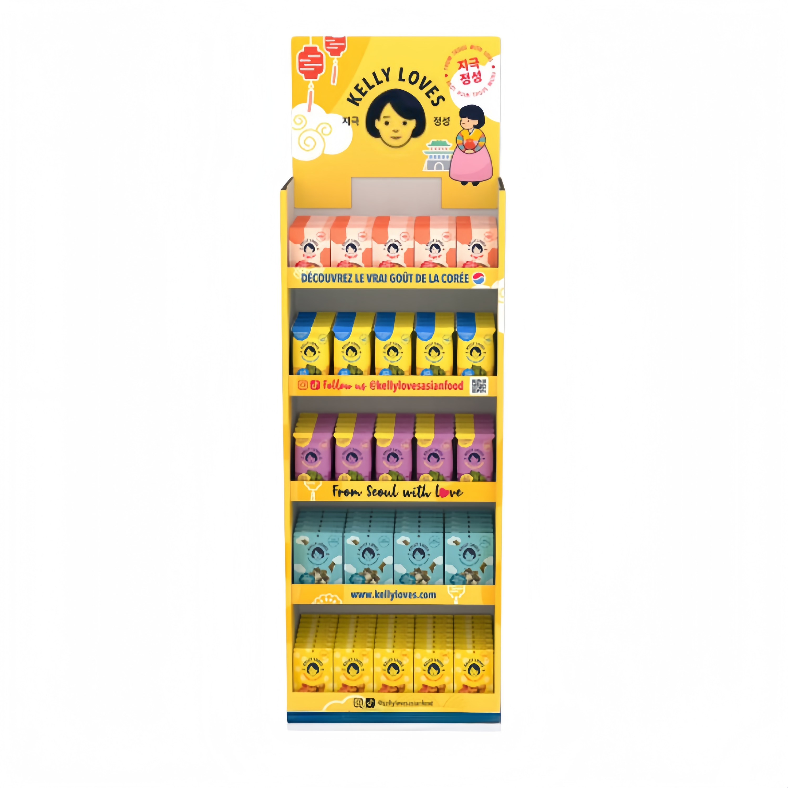Apache Customized Factory Product Display Rack Paper Display Shelf Corrugated Hook PVC Cardboard Display Stand Candy Snack Store — view 2