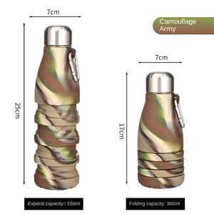 Nouvelle bouteille d'eau portable en silicone de qualité alimentaire pour le sport, le camping, tasse pliable à boire directement - Product Image 6