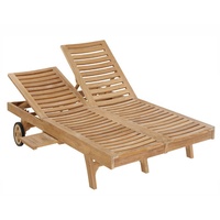 Beste Luxuriöse Massive Teakholz Madison Doppel-Sonnenliege Moderne Outdoor Garten/Terrassen-Möbel Langlebig für Strand Park Villa Hotel