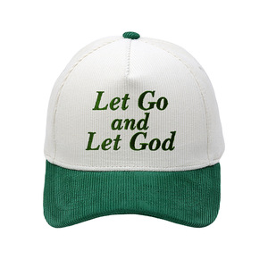 Gorra <span class=keywords><strong>de</strong></span> Béisbol <span class=keywords><strong>de</strong></span> 5 Paneles Bicolor para Adultos, Gorra <span class=keywords><strong>de</strong></span> Pana <span class=keywords><strong>de</strong></span> 5 Paneles con Bordado 'Let Go and Let God' para Hombres y Mujeres - Product Image 5