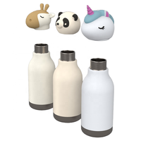 Tapas de Silicona 3D con Forma de Animales de Dibujos Animados, Reutilizables, para Botellas de Bebidas, con Forma de Unicornio, Oso, Jirafa, Panda, Accesorios de Grado Alimenticio