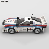 Poladeer 244 pièces DIY MOC-Lancia 037 Martini Rally Car Blocs de construction en plastique ABS Jouet de puzzle à assembler Modèle Cadeau