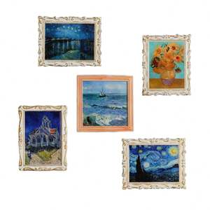 Lot de 5 autocollants magnétiques puissants Van Gogh – Collection de tableaux célèbres – Décoration intérieure élégante – Logo en plastique – Cadeau idéal pour anniversaire de famille - Product Image 1