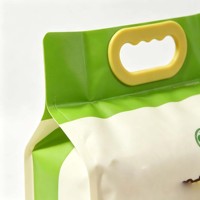 Sac à riz en plastique laminé de qualité alimentaire, imprimé sur mesure, avec fermeture à huit côtés et poignée confortable