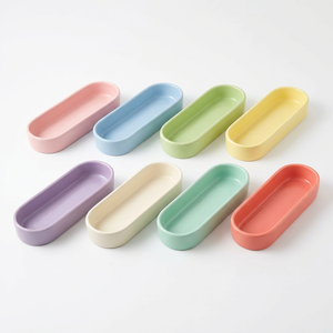 Comedero Minimalista para Gatos, Diseño Largo y Plano de 5 cm, Protección para el Cuello, Color Caramelo, Recipiente Individual - Product Image 5