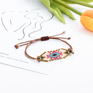 Classic and Minimalist Miyuki Rice Bead Factory Produces Hand Woven Colorful <strong>Drawstring</strong> <strong>Bracelets</strong> for Customization - Product Image 3