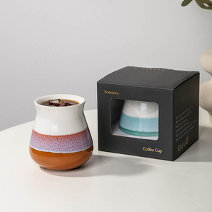 Tasse à café en céramique à <span class=keywords><strong>double</strong></span> paroi pour dégustation, style italien, pour espresso, aromatique et sensorielle, cuite au four, couleur maloné - Product Image 1