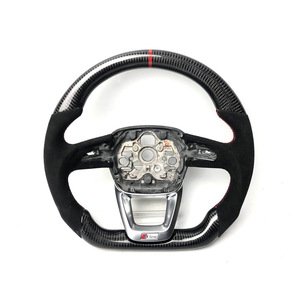 Volant de voiture sport en cuir et fibre de carbone personnalisé en stock pour <span class=keywords><strong>Audi</strong></span> S6 S7 A4 A5 A6 A7 Q3 Q5 A3 S3 <span class=keywords><strong>S8</strong></span> 2014 2015 2016 - Product Image 4