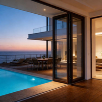 Puerta de Patio de Aleación de Aluminio con Certificación CE, Resistente a Huracanes, Vidrios Low-E, Diseño Moderno para Uso en Exteriores, Apartamentos y Hoteles
