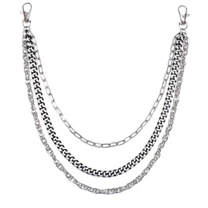 โซ่คาดเอวโลหะหลายชั้นแบบยูนิเซ็กซ์ โลหะผสมสังกะสี สไตล์ฮิปฮอป สำหรับใส่กับกางเกงยีนส์ ใช้ได้ทุกวัน - Product Image 5