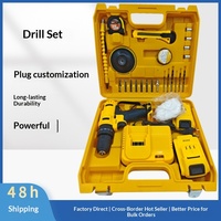 Vente directe usine - Perceuse à percussion double vitesse rechargeable à batterie lithium, multifonctionnelle, avec kit de disques de polissage