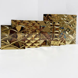 Panneau en acier inoxydable personnalisé EX865 avec gaufrage pour revêtement mural intérieur, décoration commerciale - Product Image 3