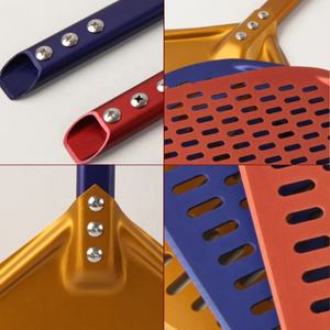 <span class=keywords><strong>Accessoires</strong></span> pour <span class=keywords><strong>four</strong></span> à <span class=keywords><strong>Pizza</strong></span> en acier inoxydable, 12/14 pouces de large, perforé, en alliage d'aluminium, Film dur carré éplucheur de <span class=keywords><strong>Pizza</strong></span> - Product Image 4