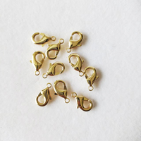 Juya — fermoir à mousqueton en plaqué or 18k, 12mm, pour la fabrication de bijoux, vente en gros de cordon en métal, fermoir à collier
