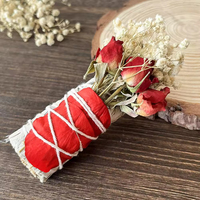 Bâtons d'encens de sauge blanche et de cristal de guérison spirituelle naturelle, lot de Palo Santo avec fleurs pour la purification de la maison