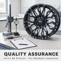 Jantes en alliage forgé usinées PY, finition noire, pour tout-terrain, 16-24 pouces, concaves profondes, pour 4x4, SUV, pick-up