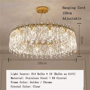 Lámpara de Araña Moderna Italiana de Lujo, de Hierro Cuadrado, Blanco Cálido, con Control Remoto, Altura Ajustable, <span class=keywords><strong>para</strong></span> Hotel, Hogar, Interior - Product Image 2