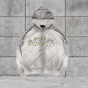 Sudadera con Capucha Extra Grande Unisex al por Mayor, de Algodón y Poliéster Grueso, con Logotipo Bordado Personalizado, Estilo Vintage, Diseño con Cremallera, Transpirable - Product Image 3