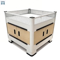 Table promotionnelle pliable double face, moderne, minimaliste, écologique, portable, pour intérieur/extérieur, pour supermarché, présentoir d'îlot commercial