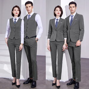 Unisex Stretch Suit Set Professional Formal Wear Work Uniform Nylon Fabric KSL-6693 - Product Image 2