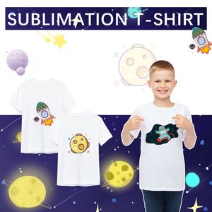 Blanks Boys T Shirt 100% <b>Polyester</b> Cotton Feel Plain White Kids Sublimation <b>Tshirt</b> Printing Custom Logo - Product Image 4