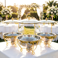 Kommerzieller 4,5L Vergoldeter Edelstahl 201 Chafing Dish - Luxuriöser Buffet-Speisenwärmer mit 24-Stunden-Heizung für Hotel-Catering
