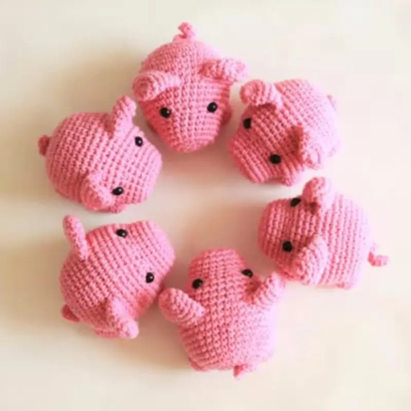 गर्म बिक्री आसान एमिगुरूमी क्रॉकेट सुअर पैटर्न 100% हस्तनिर्मित छोटे क्रोकेट कबूतर बच्चे उपहार के लिए