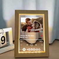 Lámpara LED con Marco de Canción Personalizada, Placa de Música con Foto Personalizada, Luz con Estilo de Canción, Regalo para Parejas, Aniversario, San Valentín, Navidad
