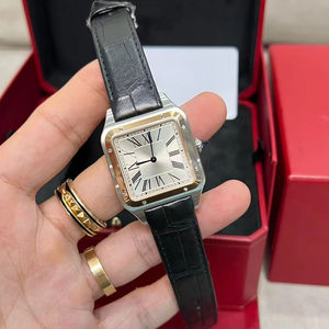 Orologio Meccanico di Lusso da Uomo in Acciaio Inossidabile, Cinturino in Vera Pelle, Campione Personalizzato, Orologio Quadrato con Numeri Arabi Personalizzati - Product Image 1