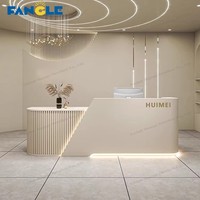 Comptoir de Réception et de Caisse LED Moderne pour Bureau, Salon de Beauté, Magasin de Vêtements, Restaurant et Bar, Registre d'Argent d'Angle